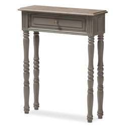 Baxton Studio Noemie Country Cottage Farmhouse Brown Finished 1-Drawer Console Table